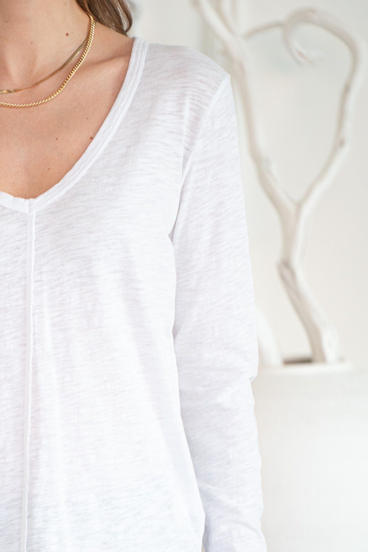 MOONLIGHT COTTON LONG SLEEVE TEE-WH