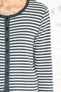 BRADY STRIPE  BUTTON UP L/S