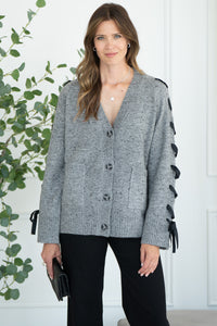SHYLA RIBBON SLEEVE CARDIGAN