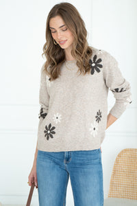 FLORAL SWEATER-BR