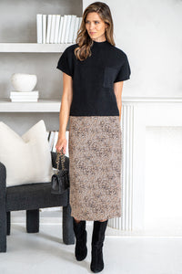 LEOPARD MIDI SKIRT