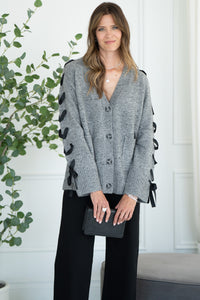 SHYLA RIBBON SLEEVE CARDIGAN