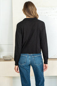 RUMI COTTON COLLAR L/S TEE-BK