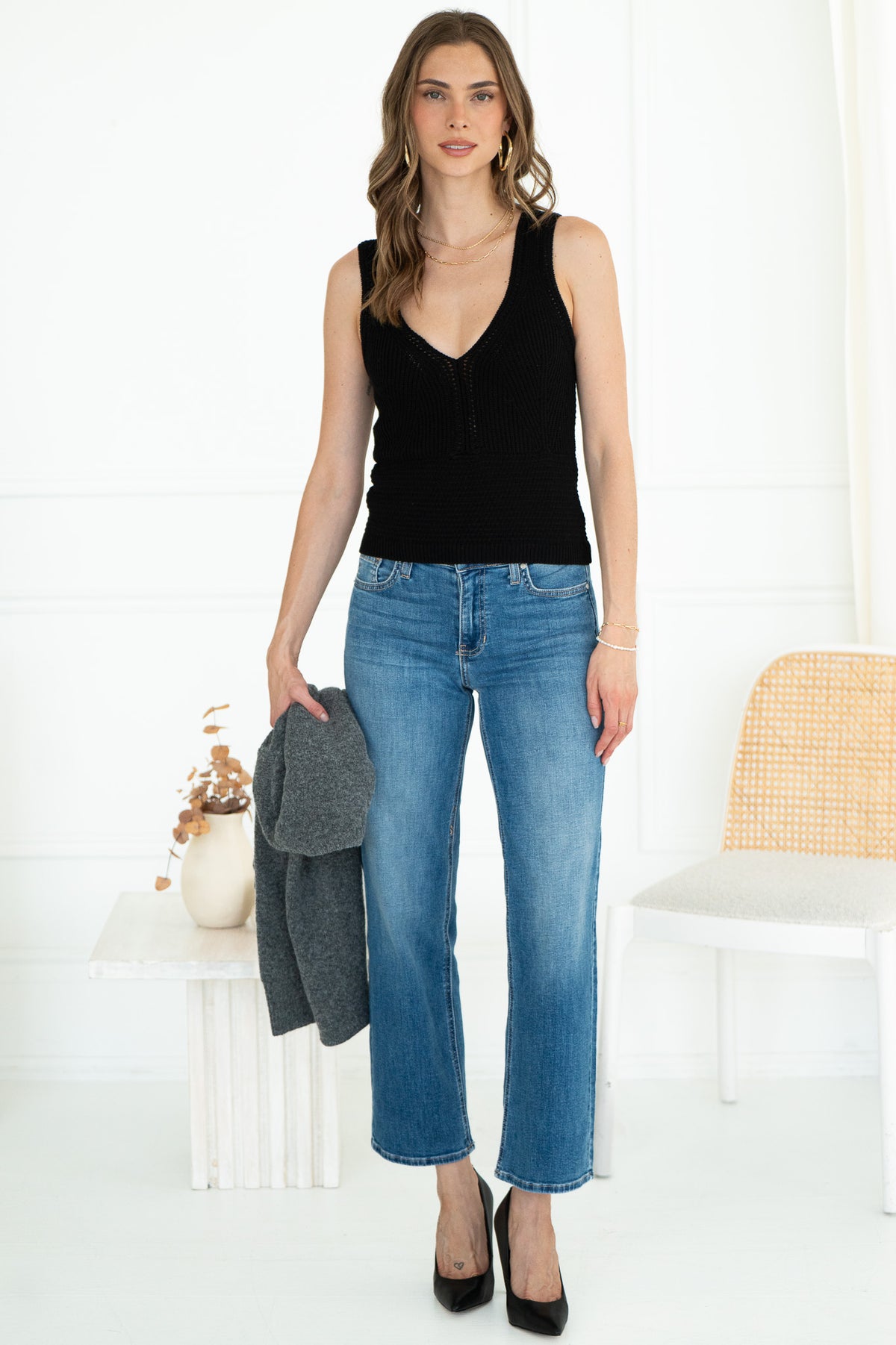 PIYA V NECK KNIT TANK