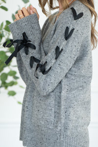 SHYLA RIBBON SLEEVE CARDIGAN