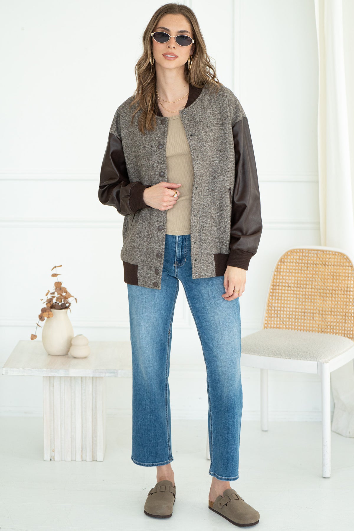 BREEZE ON TWEED BOMBER JACKET