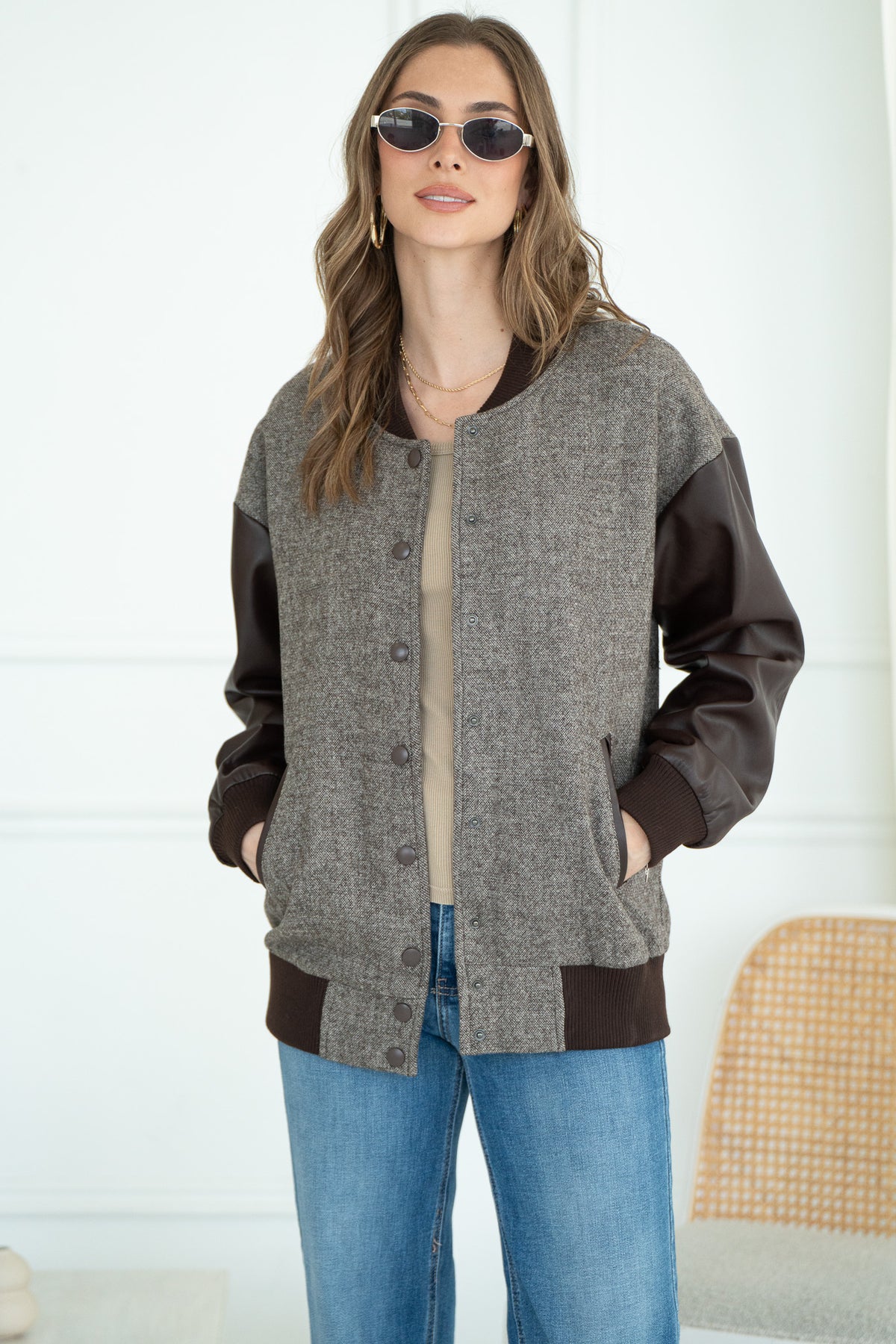 BREEZE ON TWEED BOMBER JACKET