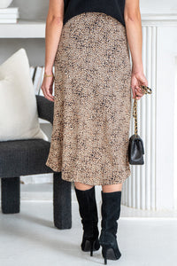 LEOPARD MIDI SKIRT