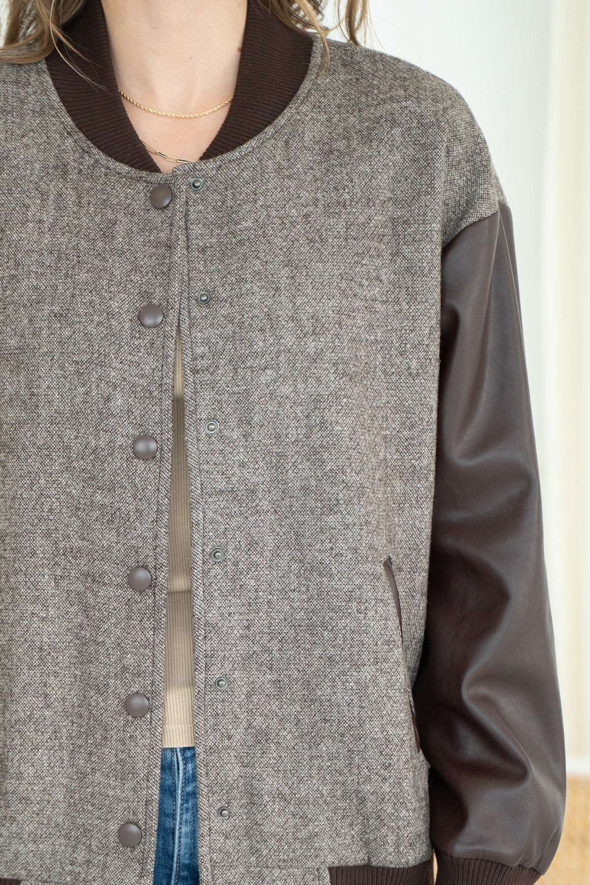 BREEZE ON TWEED BOMBER JACKET