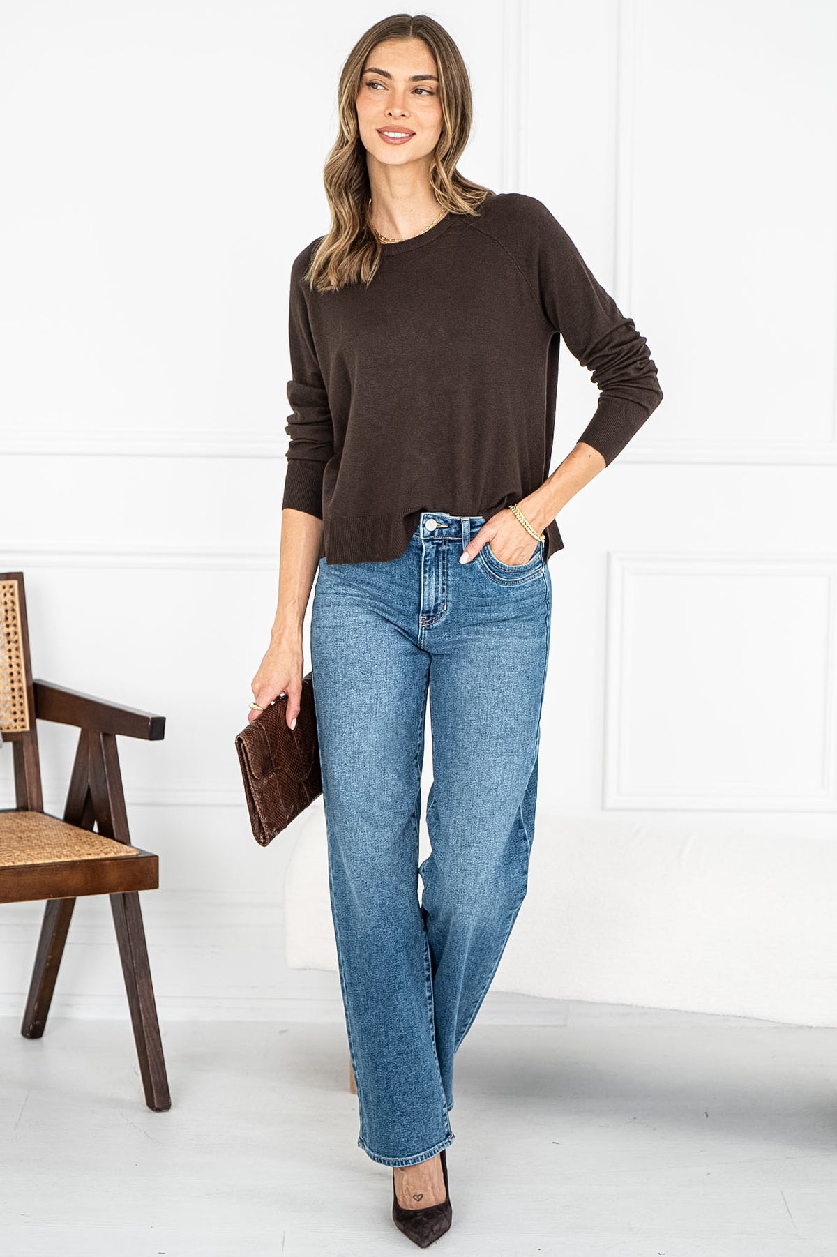 LORRAINE SWEATER IN CHOCOLATE