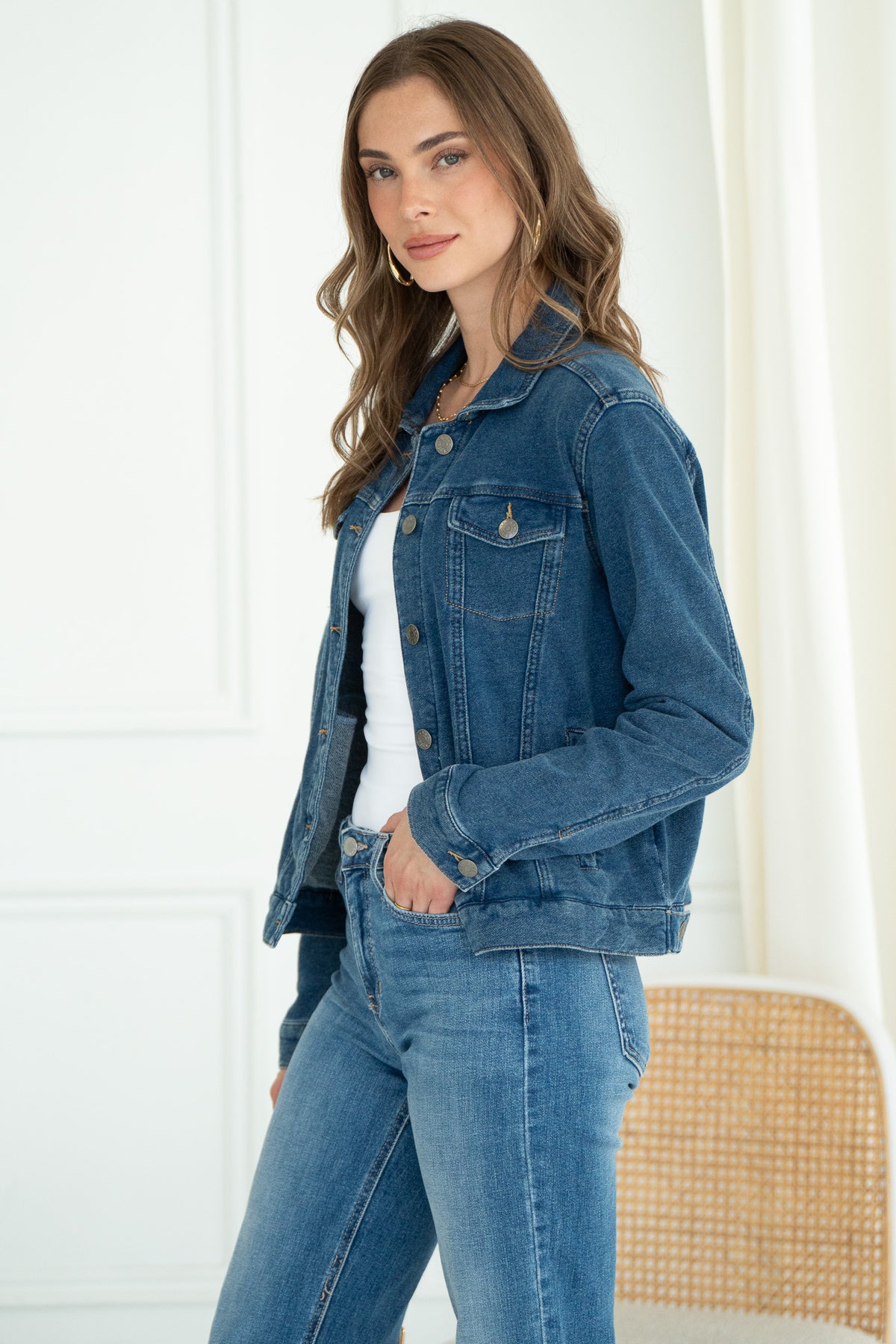 BROOKE DENIM SWEATSHIRT JACKET-BL