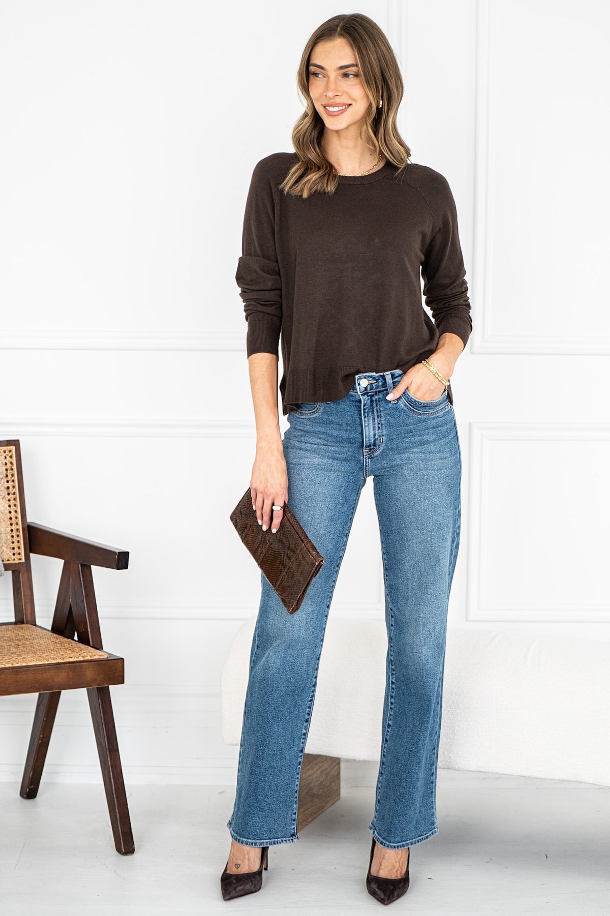 LORRAINE SWEATER IN CHOCOLATE