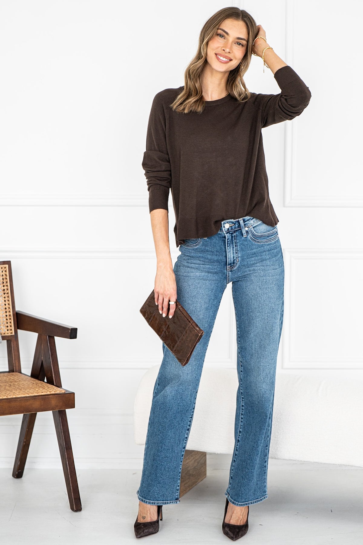 LORRAINE SWEATER IN CHOCOLATE
