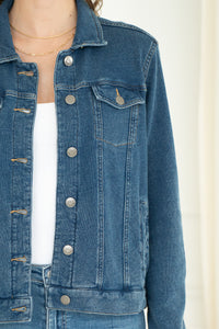 BROOKE DENIM SWEATSHIRT JACKET-BL