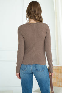 RUNAWAY RIBBED MODAL L/S TEE-BR