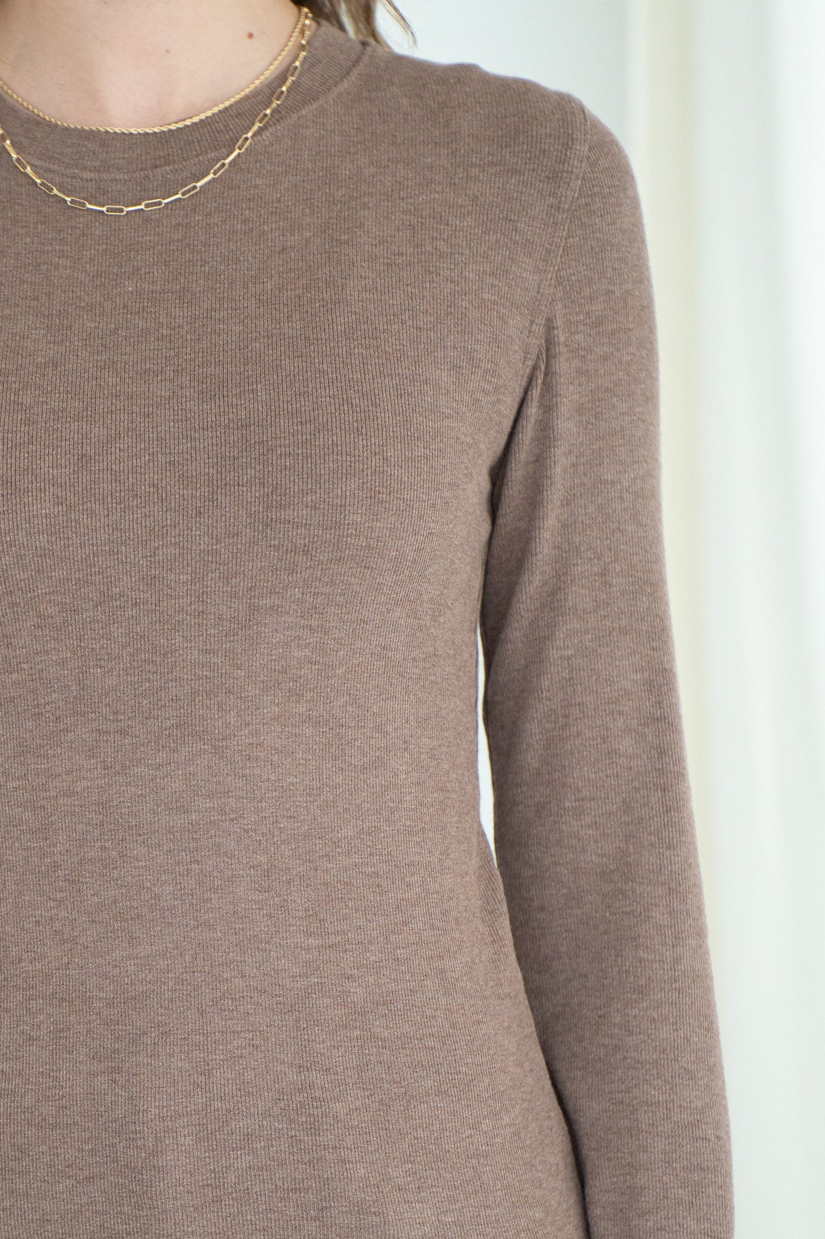 RUNAWAY RIBBED MODAL L/S TEE-BR