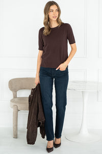 SANDY KNIT TEE IN BROWN