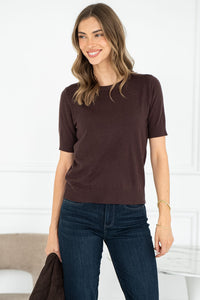 SANDY KNIT TEE IN BROWN