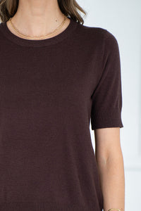 SANDY KNIT TEE IN BROWN