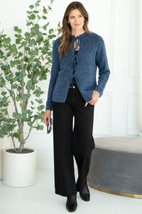 LOVE STORY TIE FRONT CARDIGAN-BL