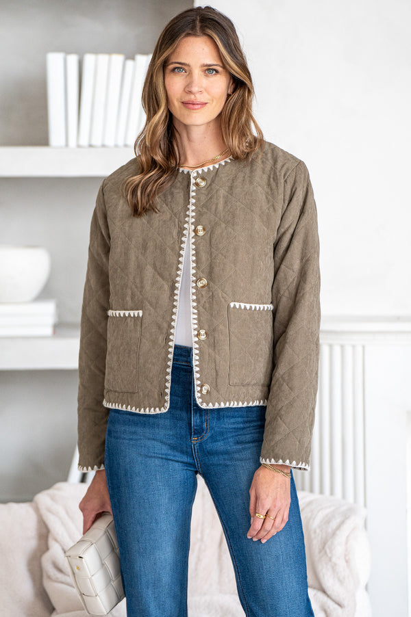 MAIA QUILTED WHIPSTITCH JACKET