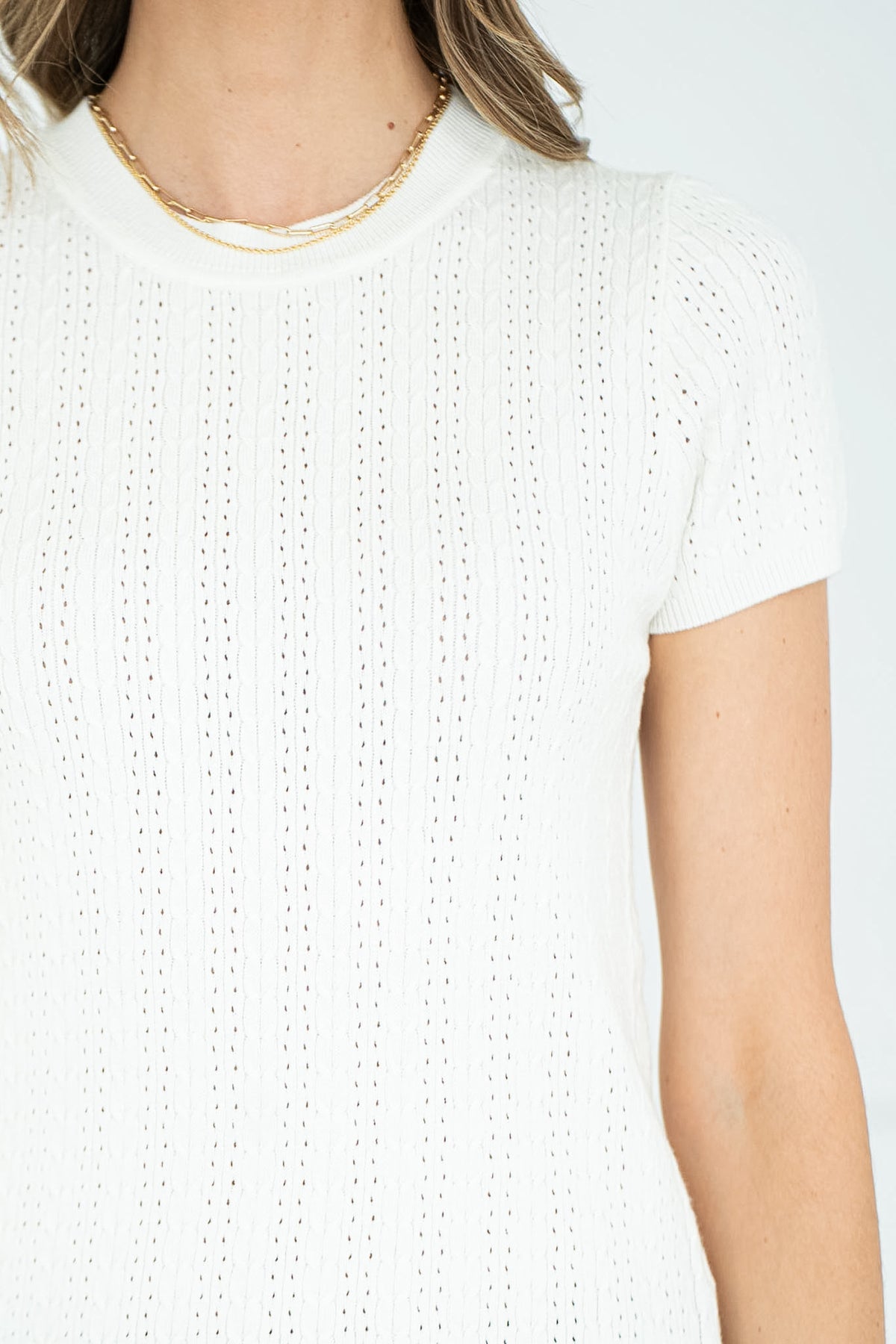 COLETTE POINTELLE KNIT TEE