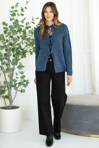 LOVE STORY TIE FRONT CARDIGAN-BL