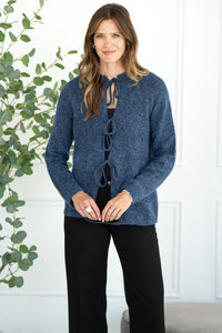LOVE STORY TIE FRONT CARDIGAN-BL