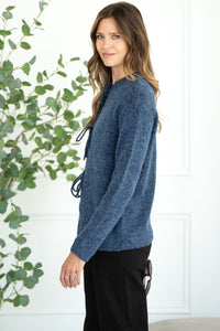 LOVE STORY TIE FRONT CARDIGAN-BL