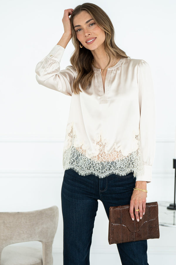 SORELLE LACE BOTTOM BLOUSE