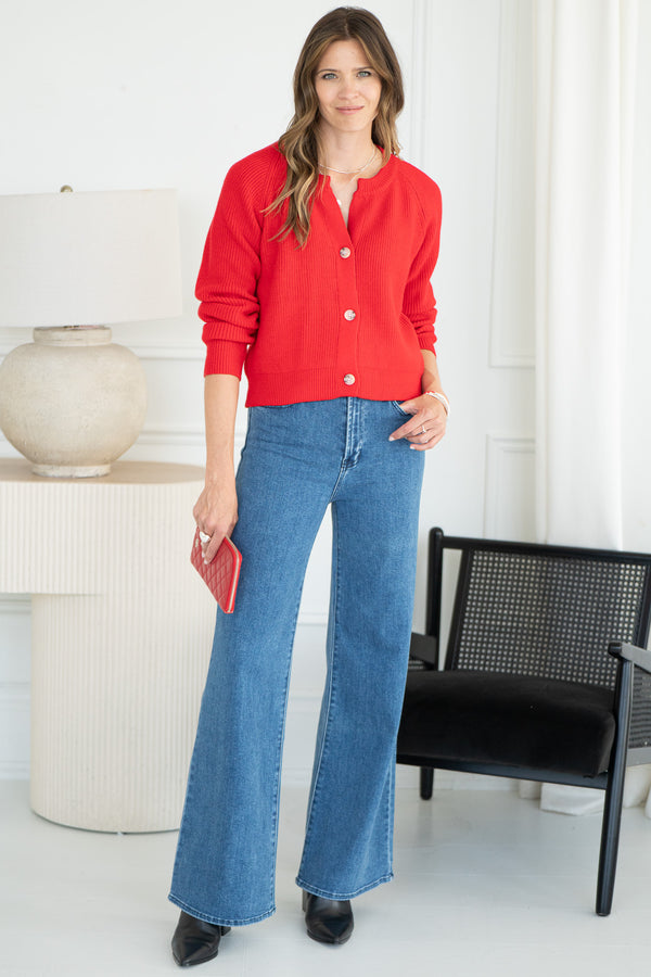 BELLE RIBBED SWEATER-RD