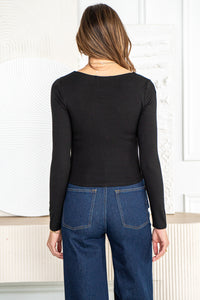 VIOLA SQUARE NECK L/S TOP