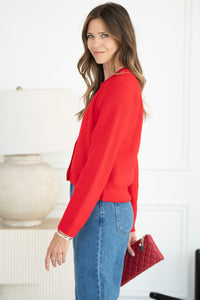 BELLE RIBBED SWEATER-RD