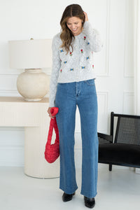 LACEY FLORAL AND PEARL CARDIGAN