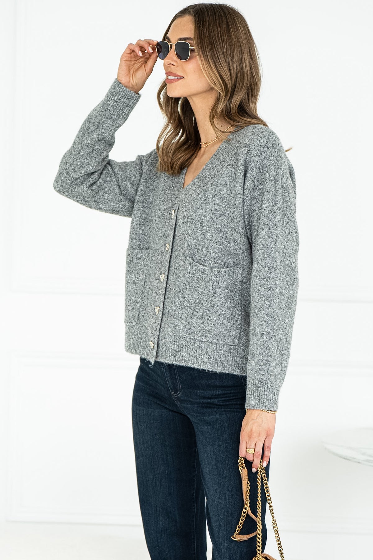ARLIE HEART BUTTON CARDIGAN