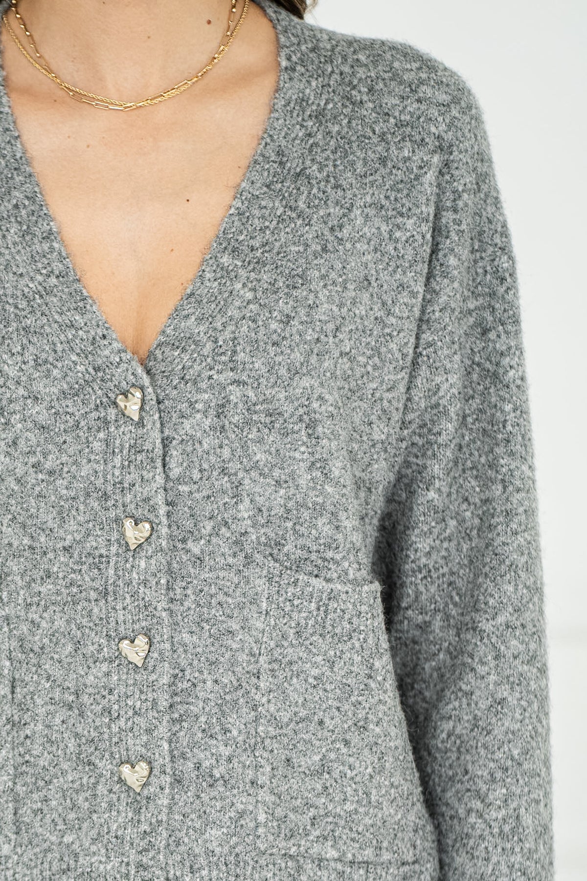 ARLIE HEART BUTTON CARDIGAN