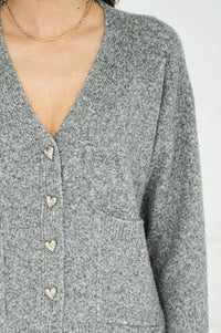 ARLIE HEART BUTTON CARDIGAN