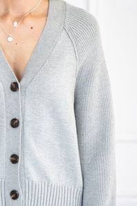 JAYDEN KNIT CARDIGAN-GY