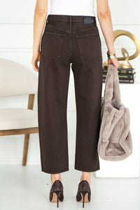 THE OFF DUTY BOWED ANKLE JEANS IN UMBER