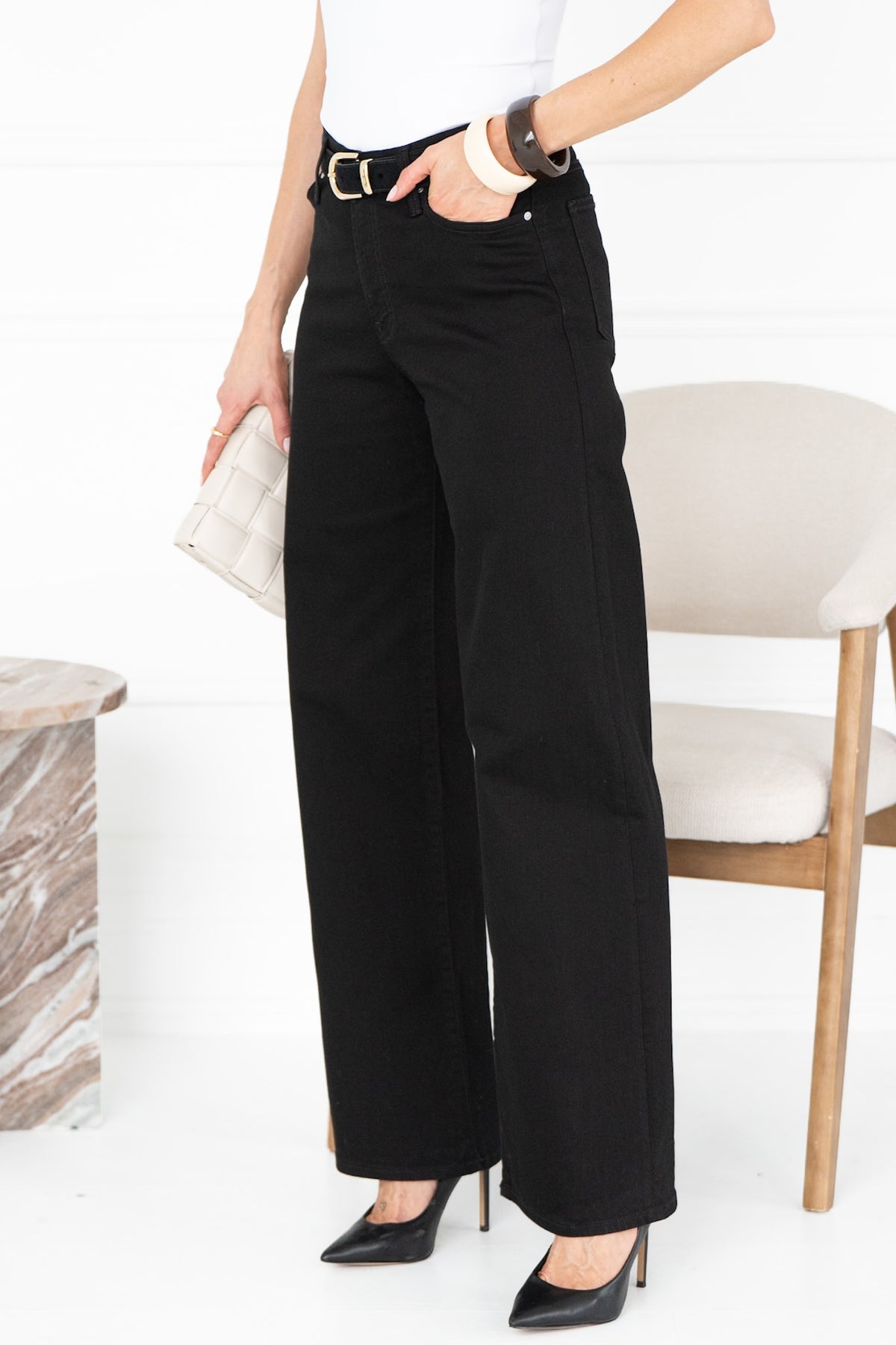 PALOMA WIDE LEG JEANS IN BLACK