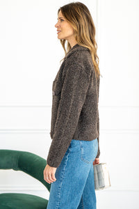 ERIKA SHERPA SWEATER COAT-BR