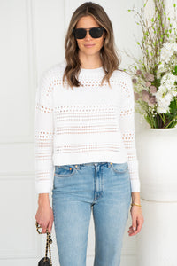 BECK OPEN KNIT SWEATER-WH