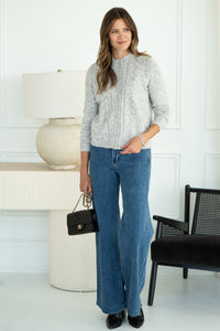 WHEREEVER YOU ARE SCALLOP EDGE CARDIGAN