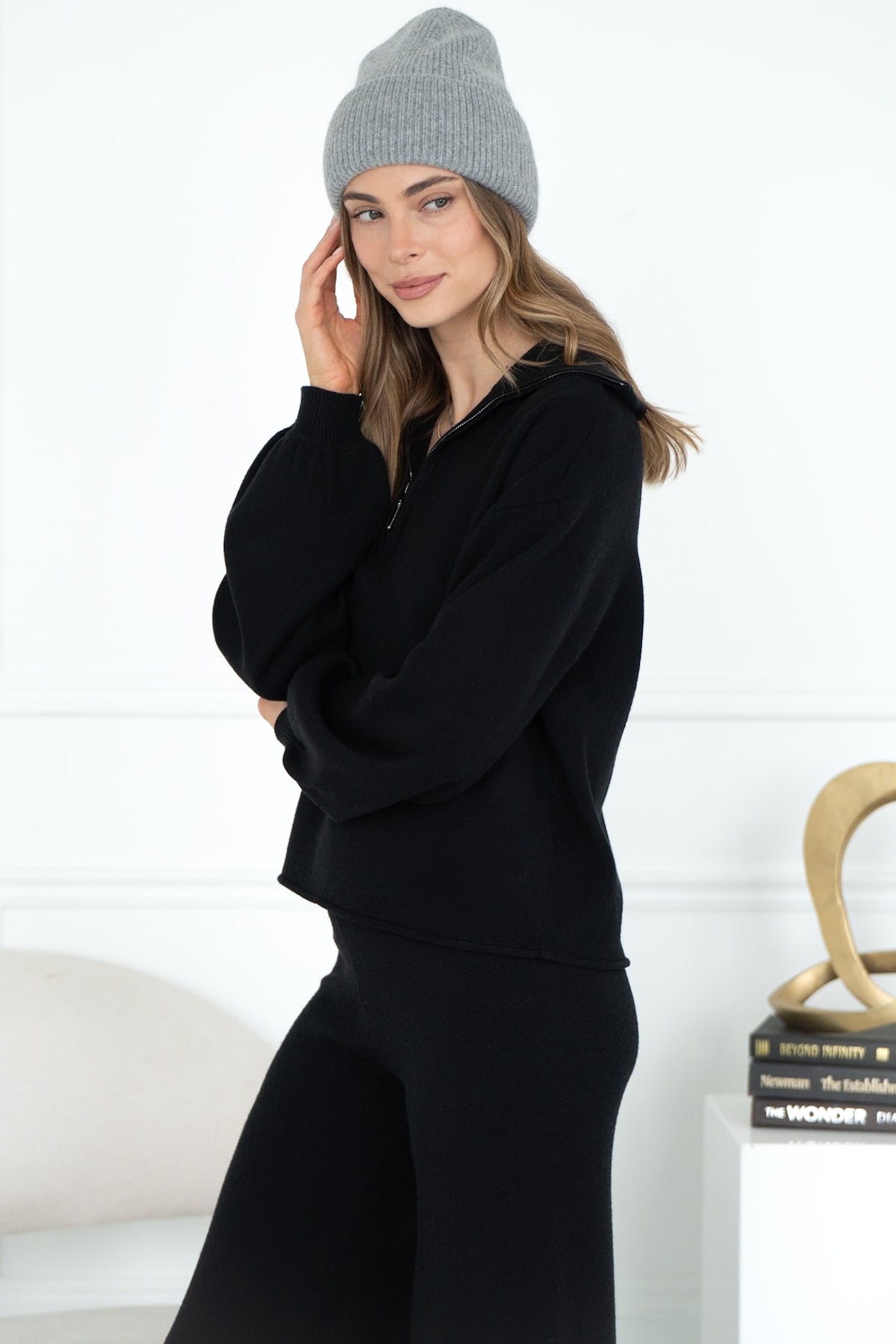 ANDERS KNIT QUARTER ZIP SWEATER