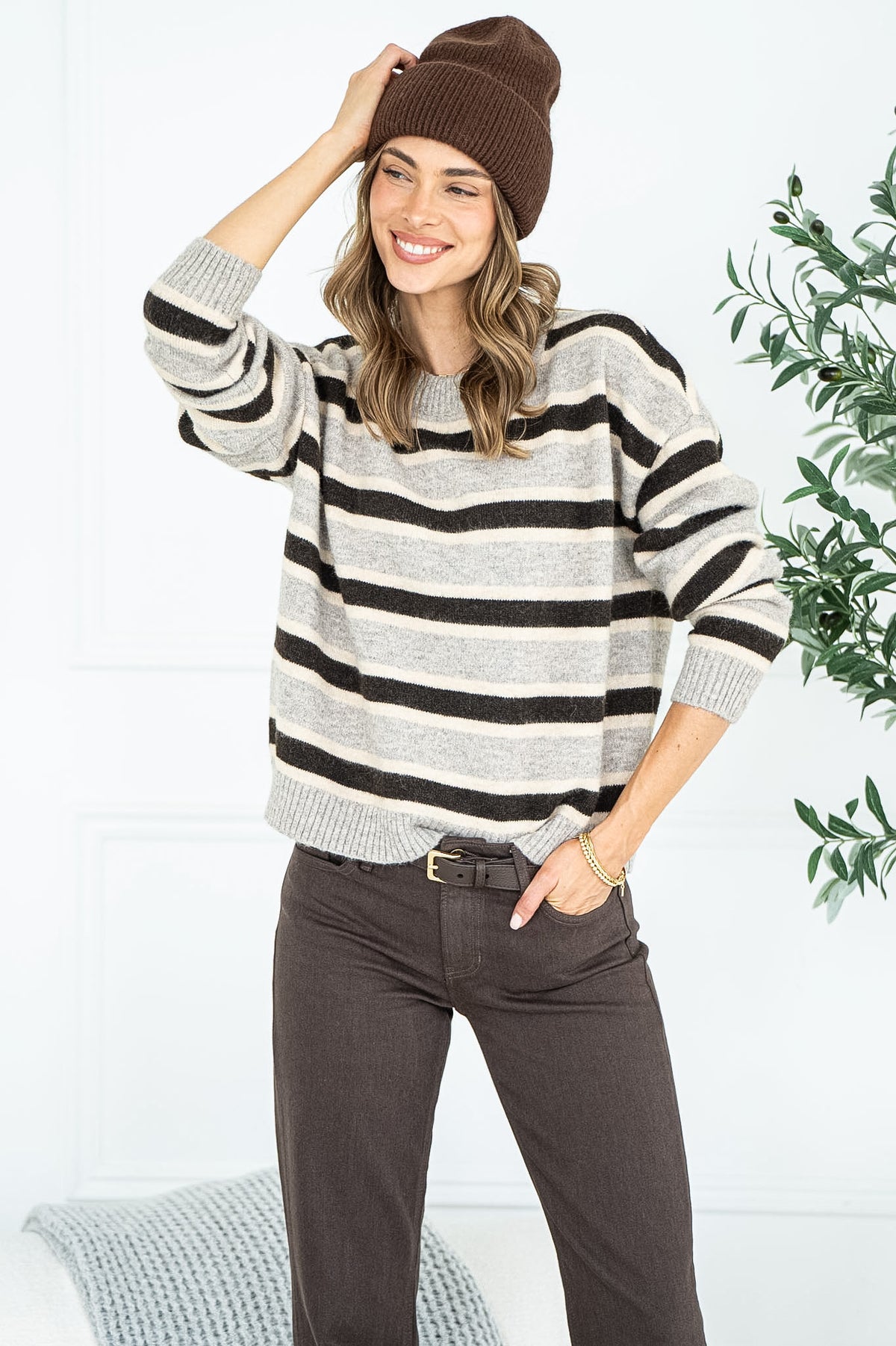 MAELLE STRIPE SWEATER