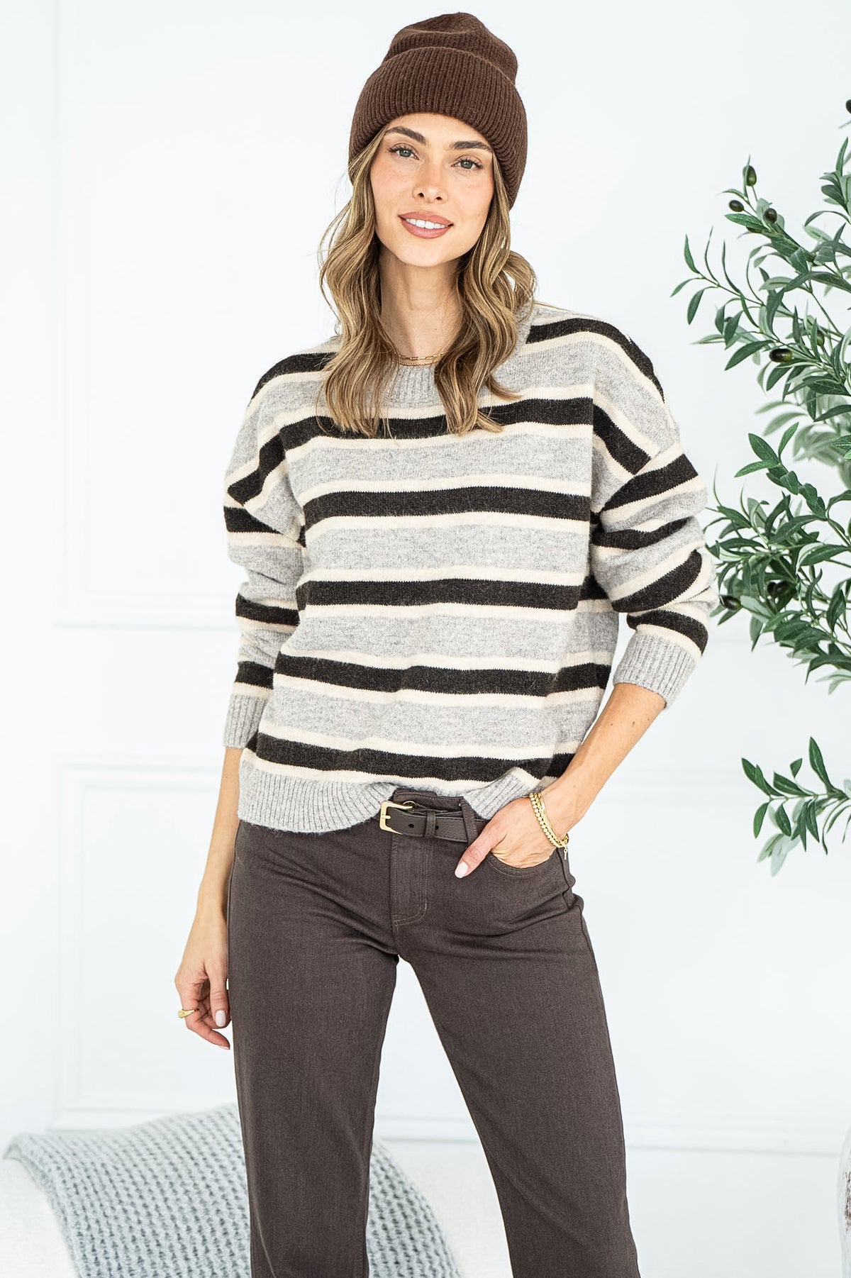 MAELLE STRIPE SWEATER