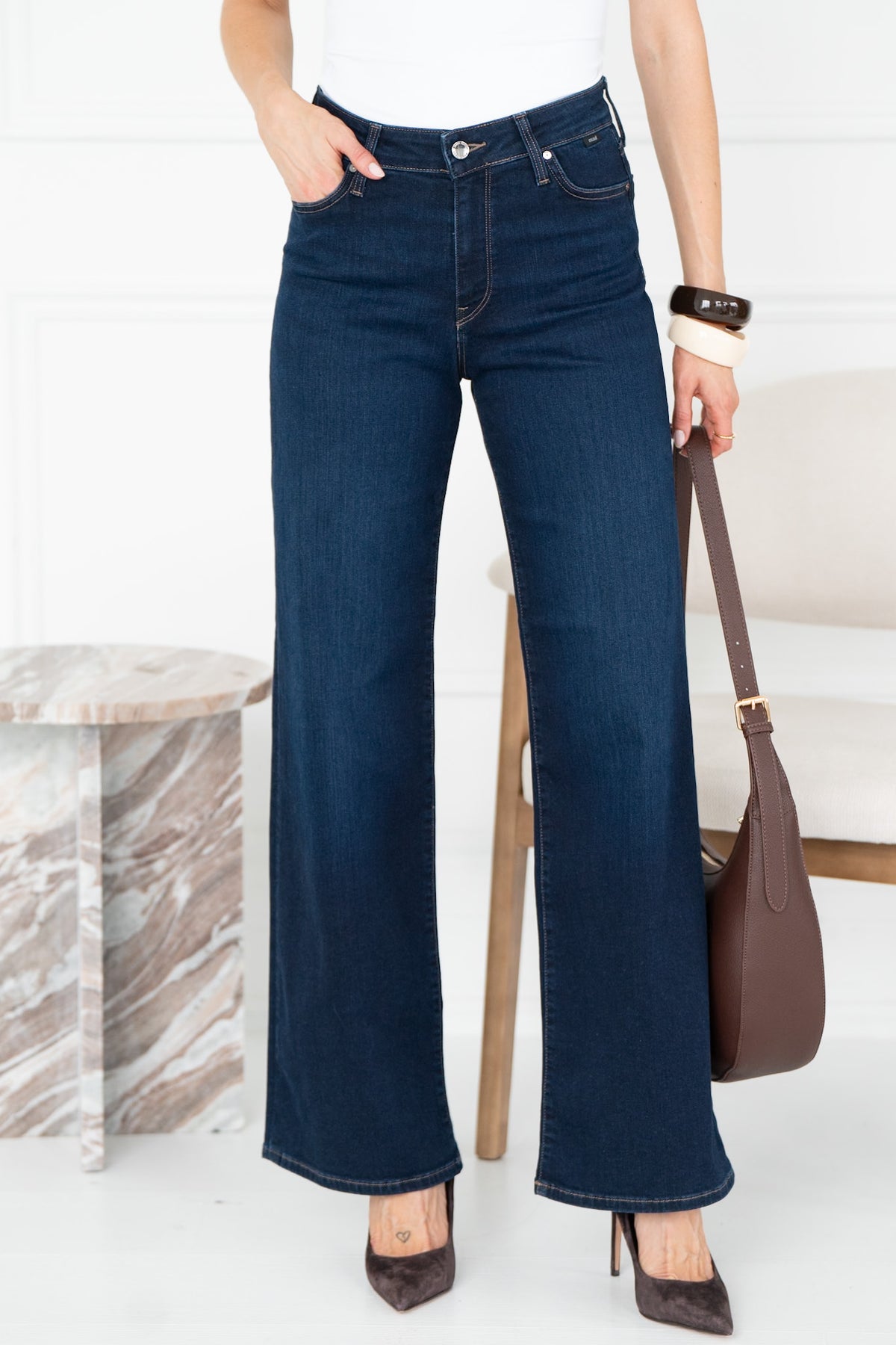 PALOMA FEATHER LUXE JEANS IN DARK BLUE