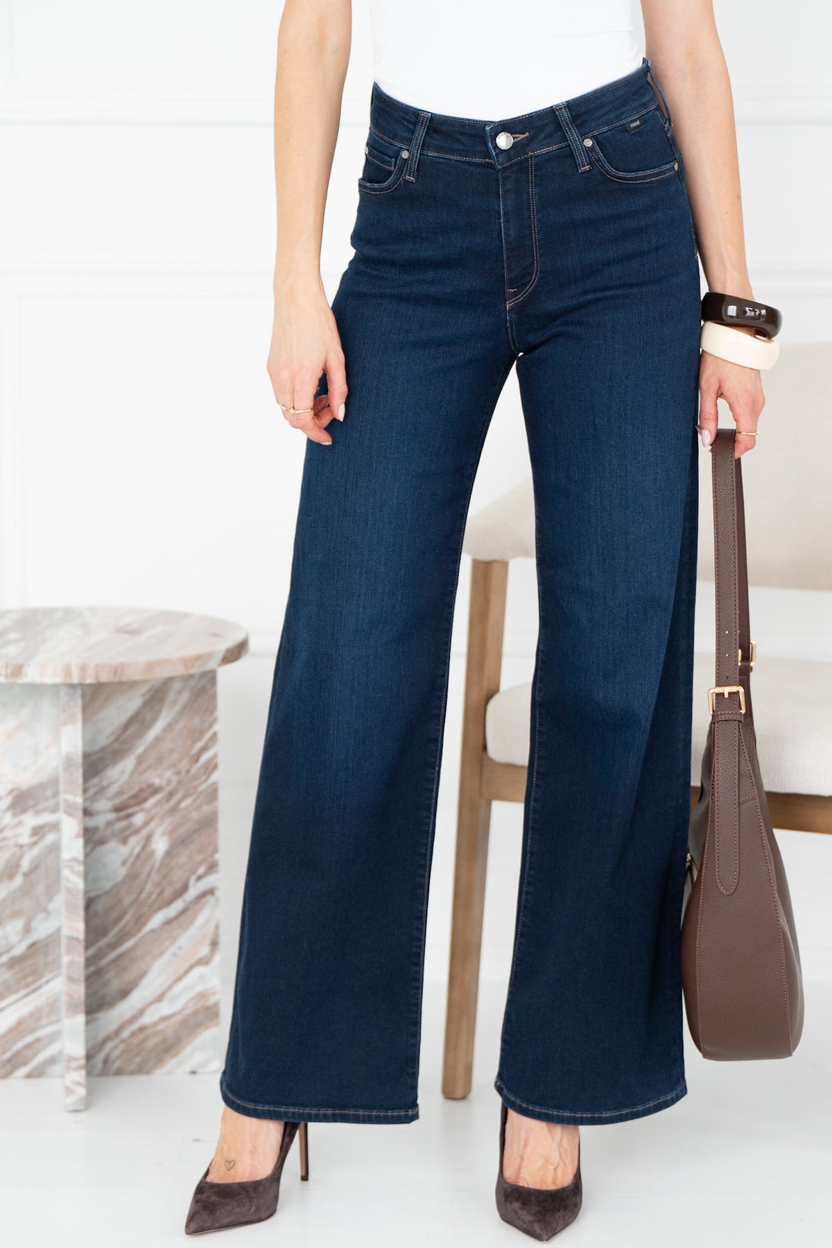 PALOMA FEATHER LUXE JEANS IN DARK BLUE