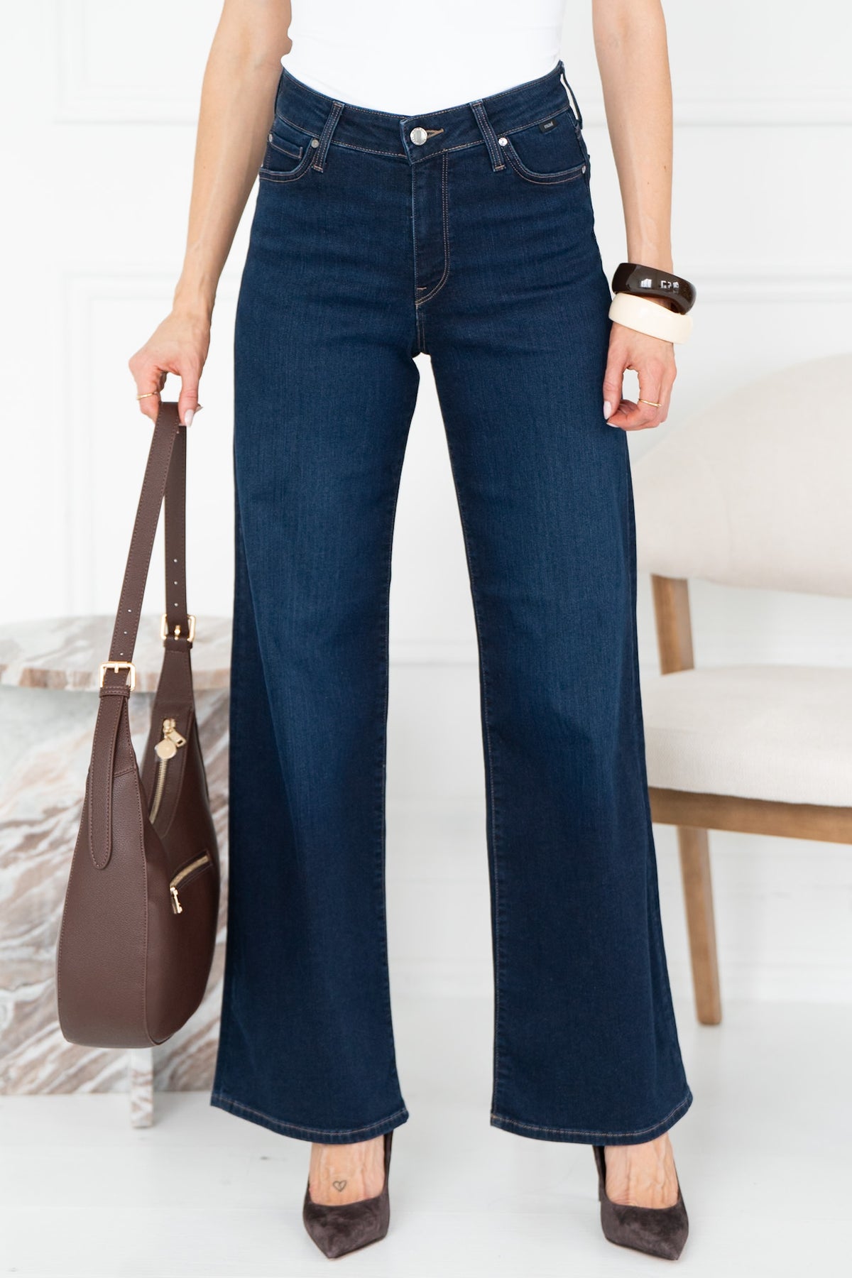 PALOMA FEATHER LUXE JEANS IN DARK BLUE