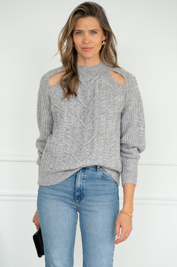 CAMPBELL CUTOUT SWEATER-GY